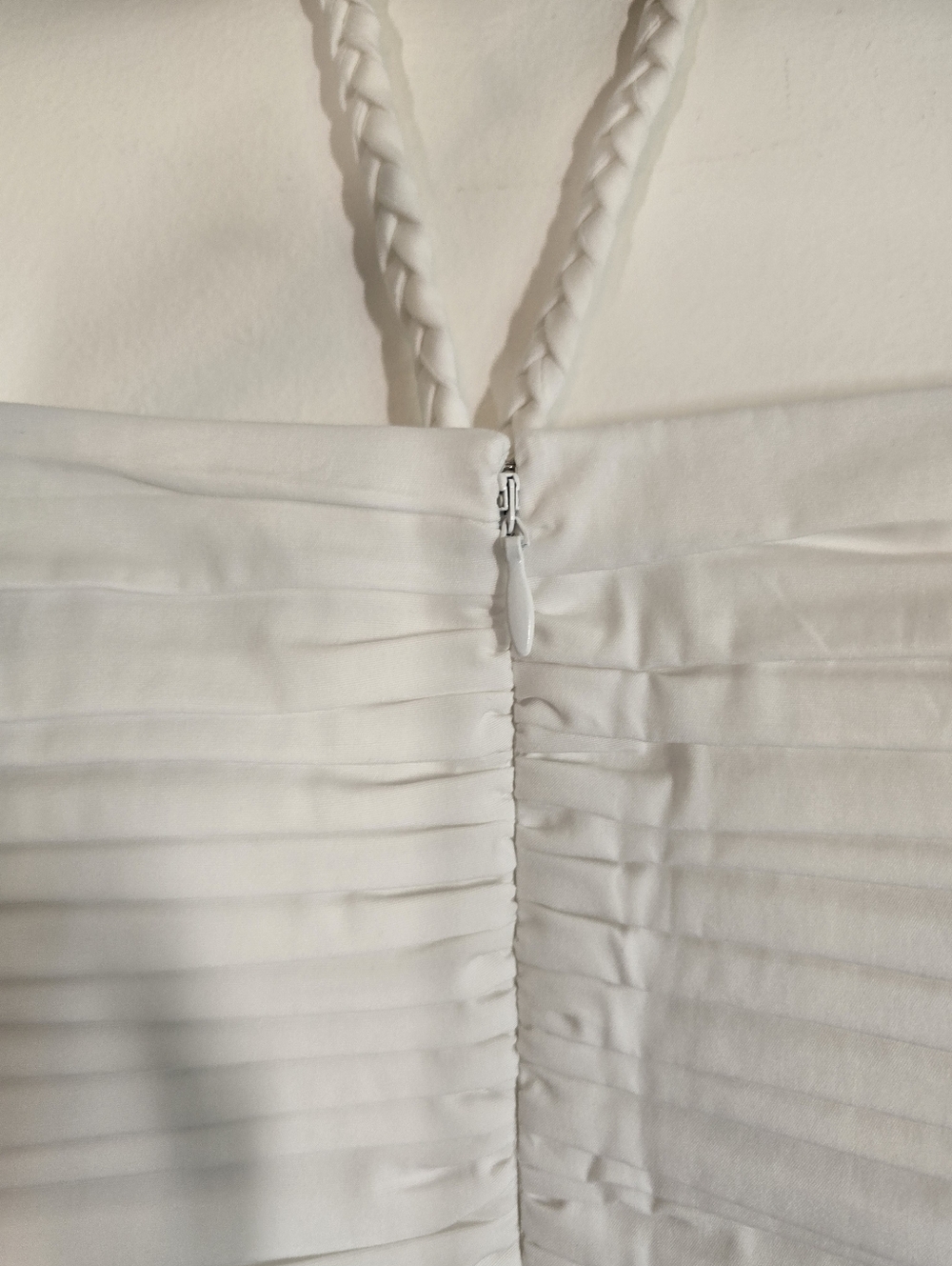 Veronica Beard Arienne Ruched Stretch Cotton Poplin Halterneck Top 14 NWT New - Picture 7 of 10